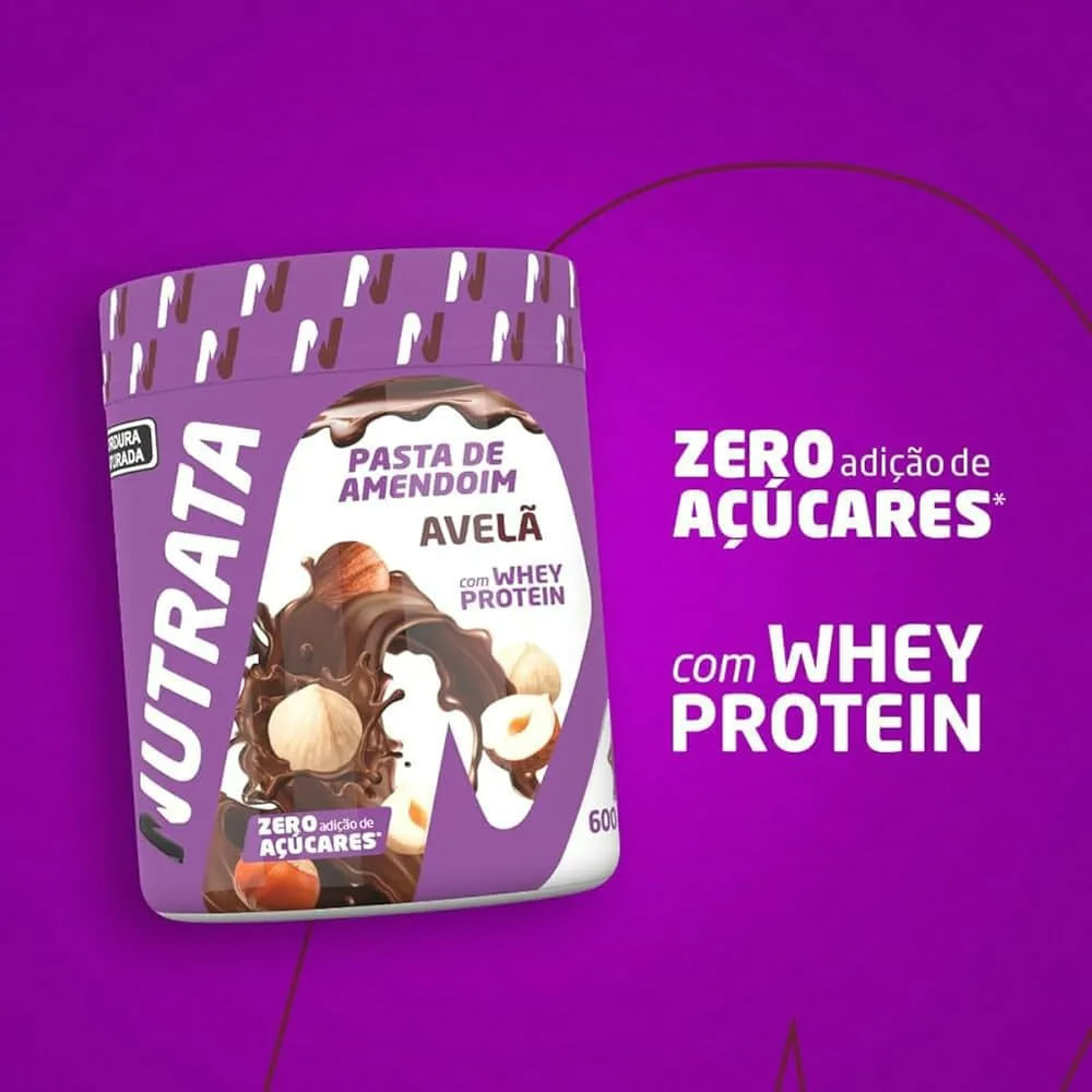 Pasta de Amendoim Com Whey Nutrata Avelã 600g