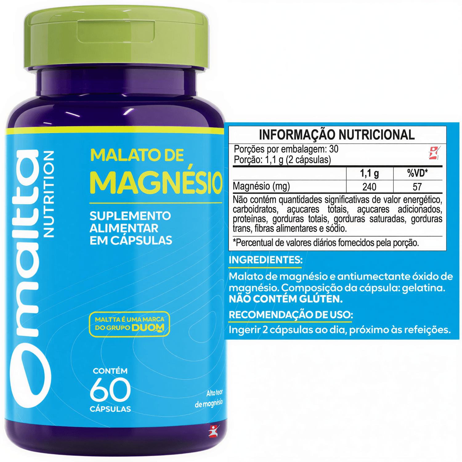 Malato De Magnésio Maltta Nutrition 60 Cápsulas