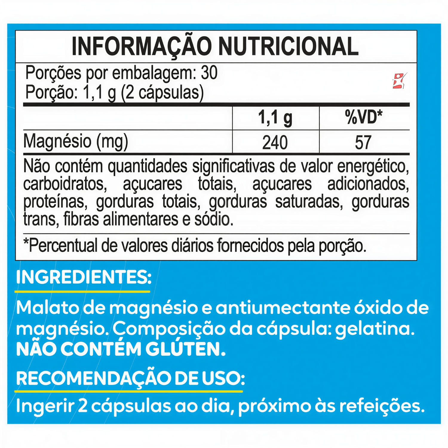 Malato De Magnésio Maltta Nutrition 60 Cápsulas
