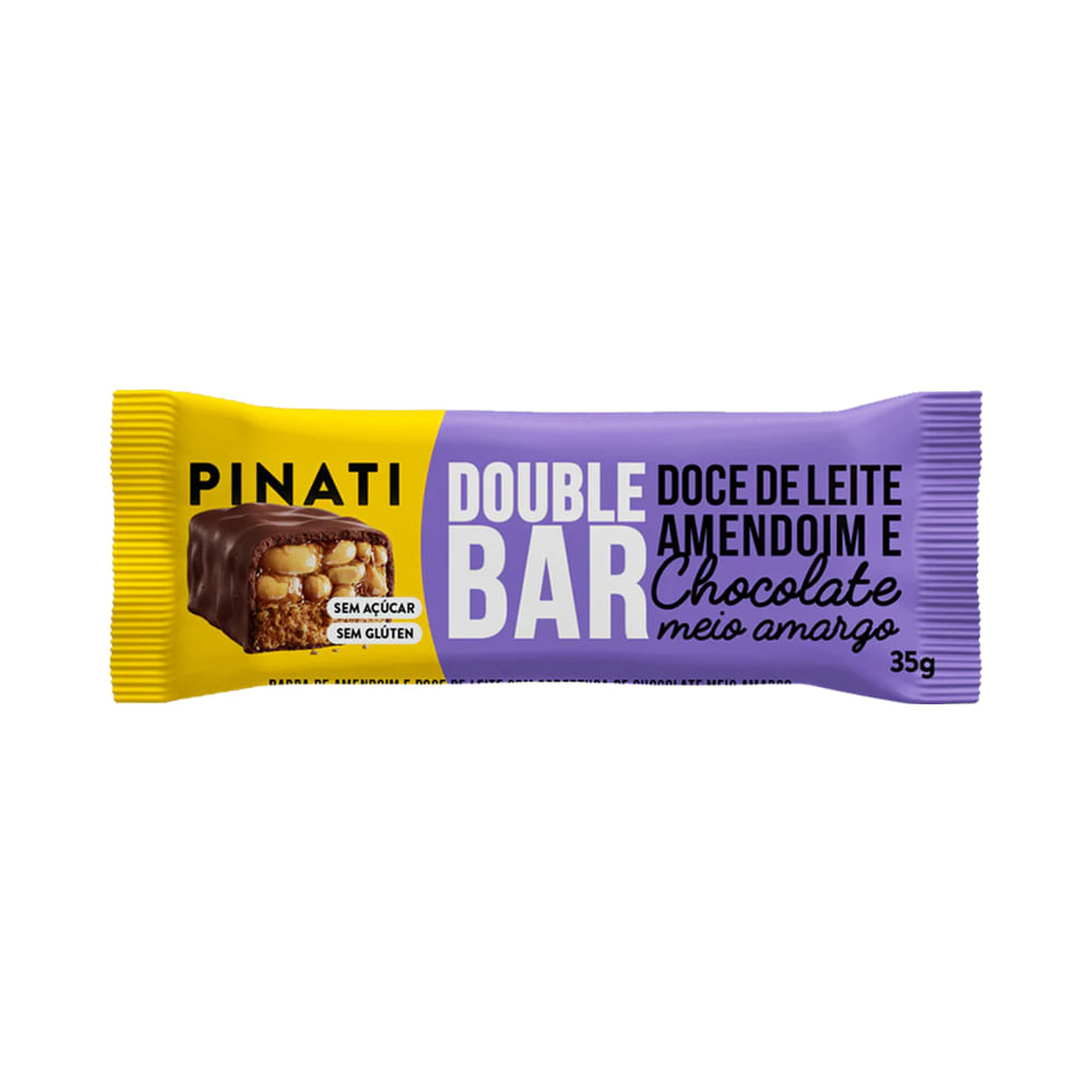 Double Bar Doce de Leite, Amendoin e Chocolate 35g Pinati 16 Unidades