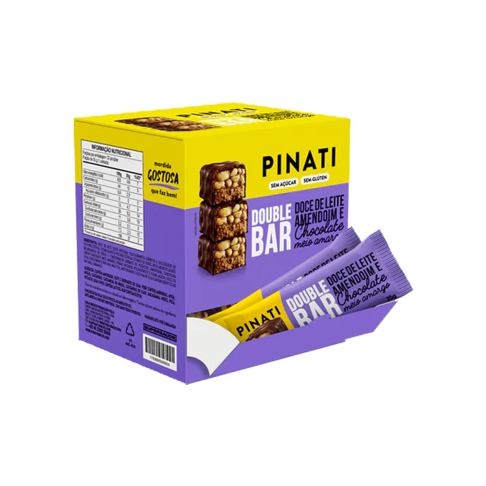 Double Bar Doce De Leite, Amendoin E Chocolate 35g Pinati 16 Unidades