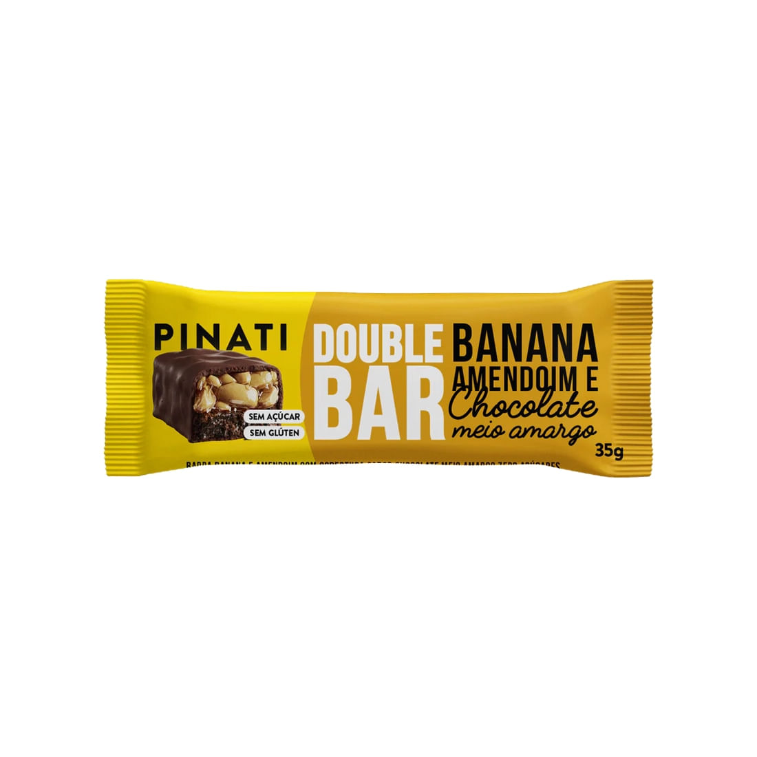 Double Bar Banana, Amendoim e Chocolate 35g Pinati 32 Unidades