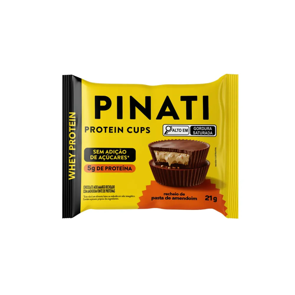 Protein Cups Sabor Pasta de Amendoim 21g Pinati 18 Unidades