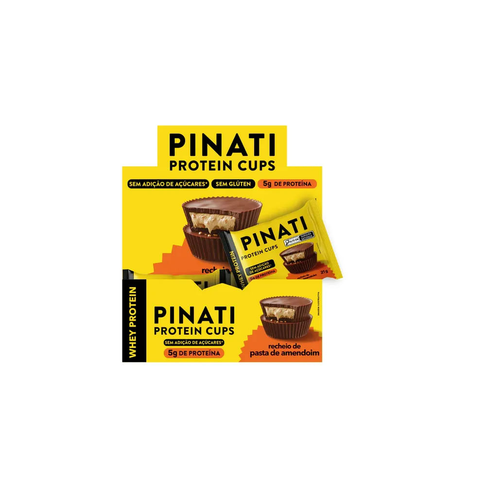 Protein Cups Sabor Pasta de Amendoim 21g Pinati 18 Unidades
