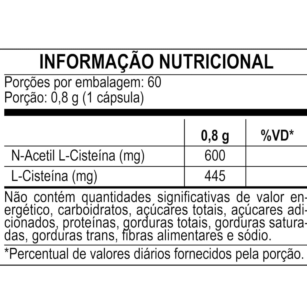 NAC L-Cisteína Bodyaction 60 Cápsulas Veganas