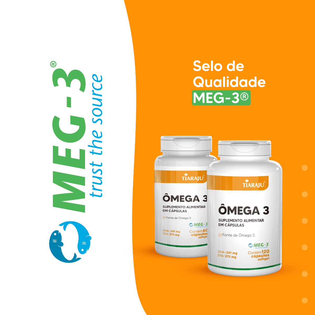Ômega 3 Tiaraju 120 Cápsulas Softgel