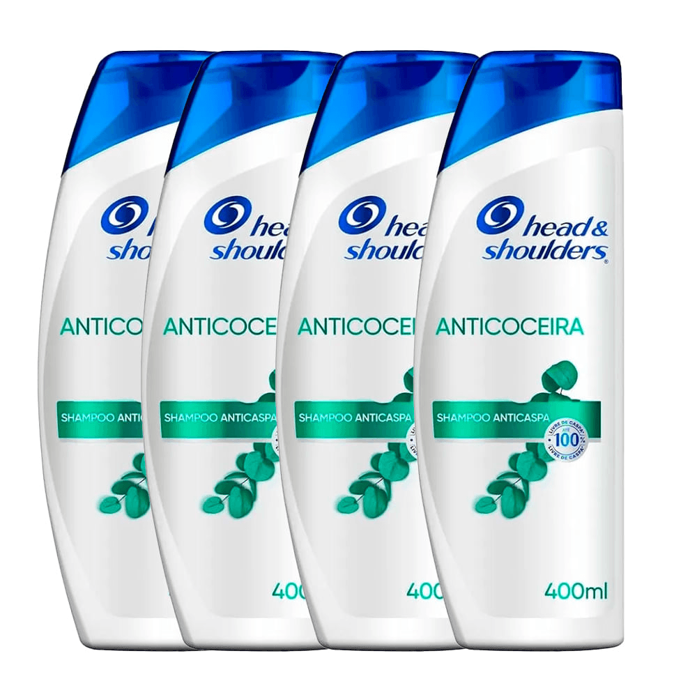 Kit 4 Shampoos Head&shoulders Anticoceira 400ml