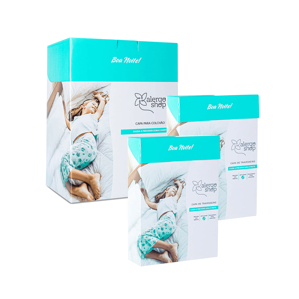 Kit Super Soft 1 Capa Antiácaro Solteiro + 2 Capas De Travesseiro Alergoshop King 21cm
