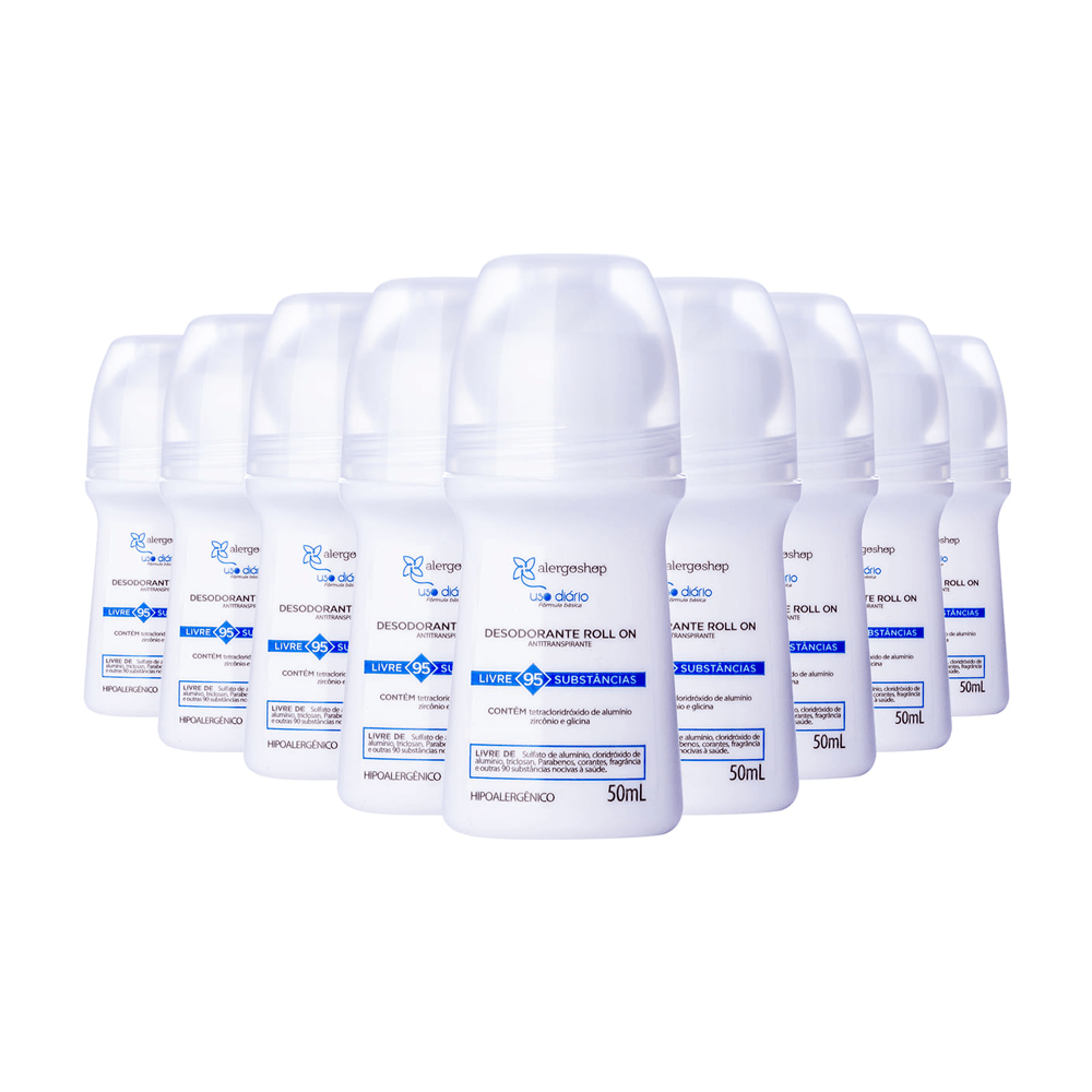 Kit Desodorante Roll-On Uso Diário Alergoshop 50ml 9 Unidades