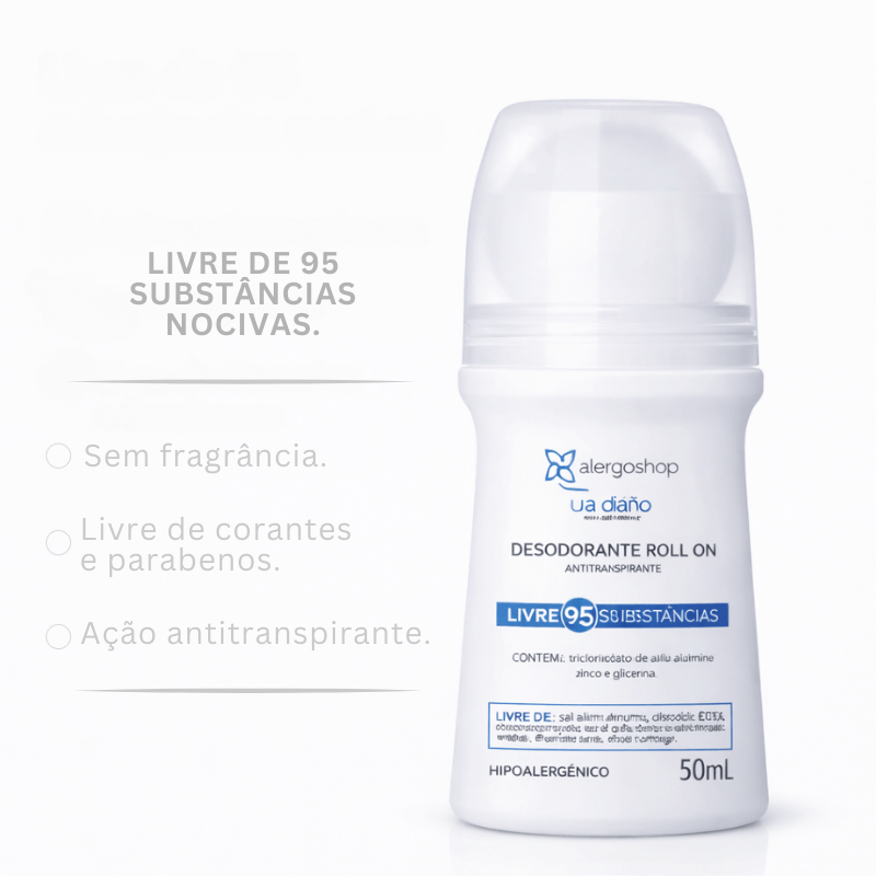 Kit Desodorante Roll-On Uso Diário Alergoshop 50ml 6 Unidades