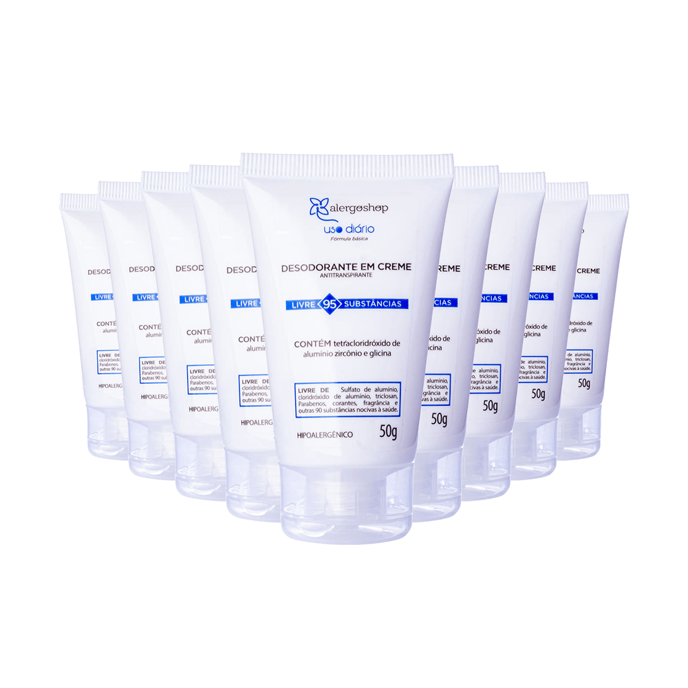 Kit Desodorante Em Creme Uso Diário Alergoshop 50g 9 Unidades