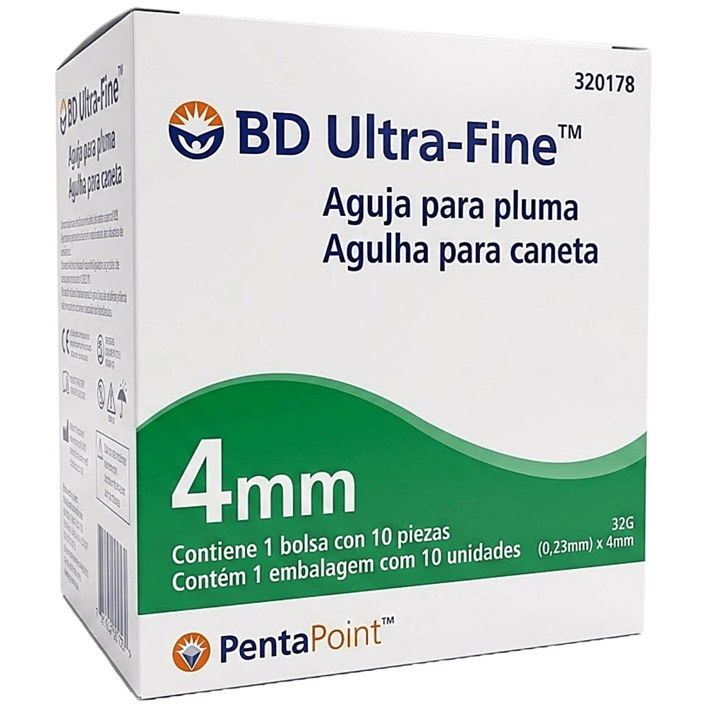 Agulha para Caneta de Insulina Ultra-Fine 4mm 10 unidades