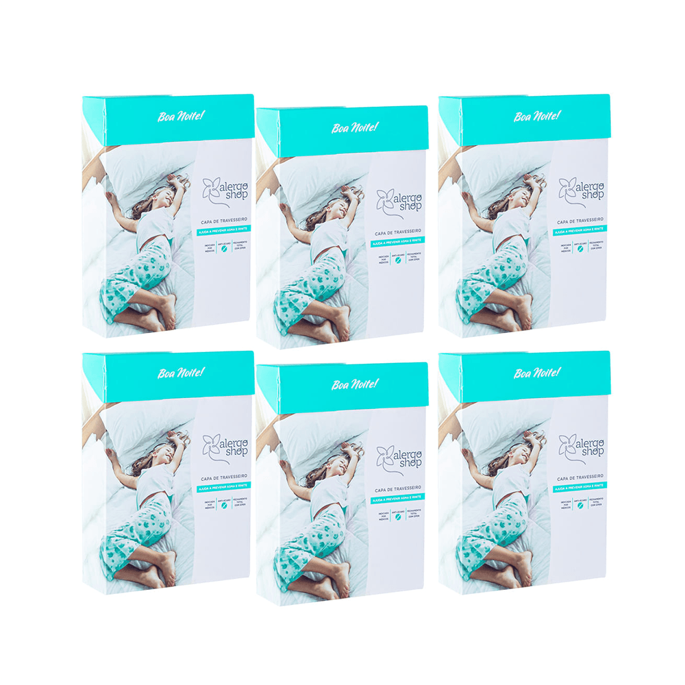Kit Super Soft Capa Antiácaro para Travesseiro Padrão Alergoshop 50x70cm 6 Unidades