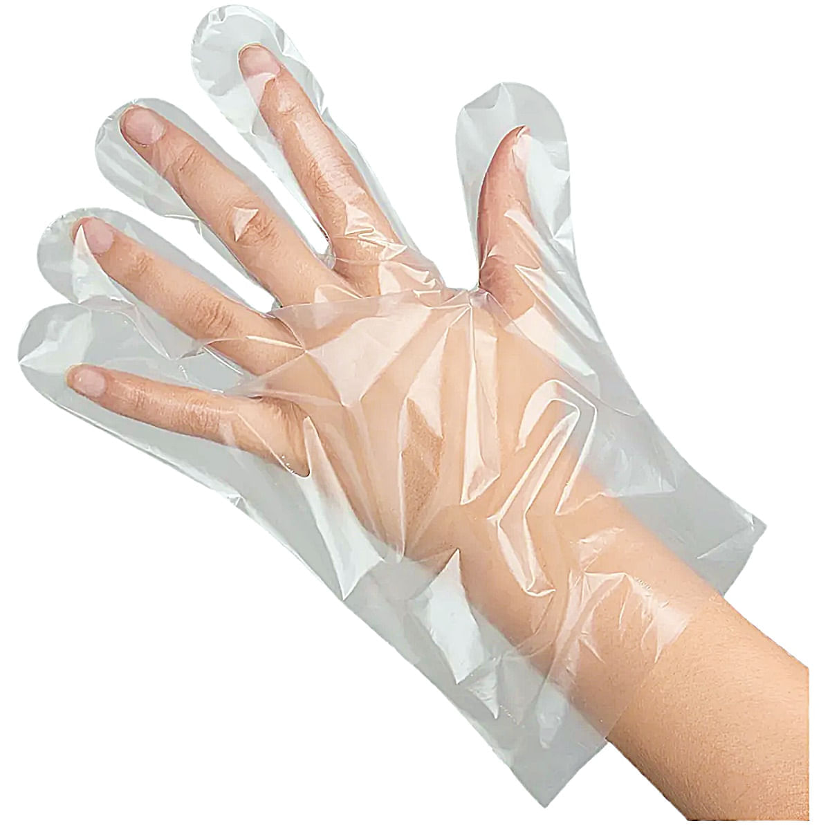 Luva Plástica HDPE Não Estéril Descartável Medix 100 Unidades