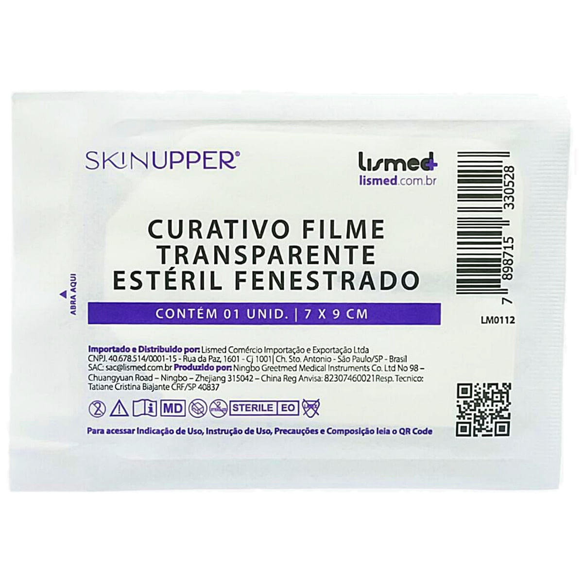 Curativo Filme Transparente Fenestrado Estéril 7x9cm Unidade