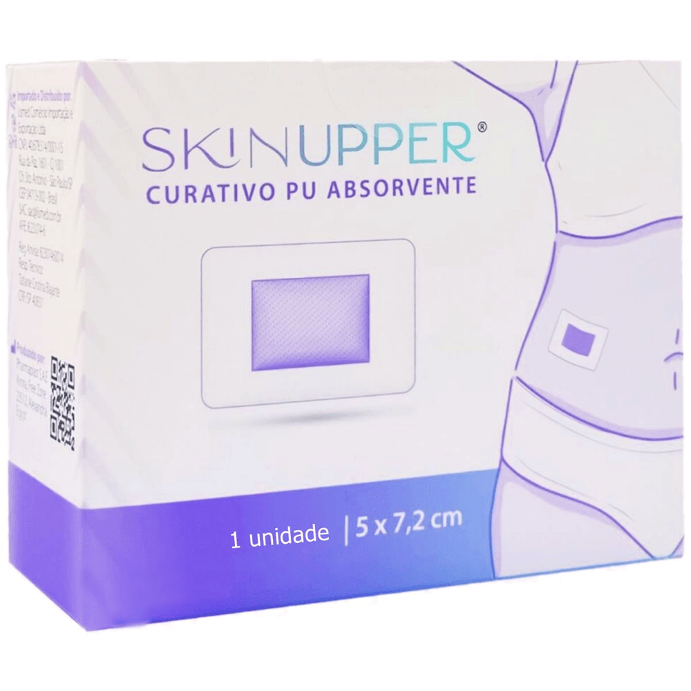 Curativo PU Estéril Com Almofada Absorvente Skinupper 5x7.2cm Unidade