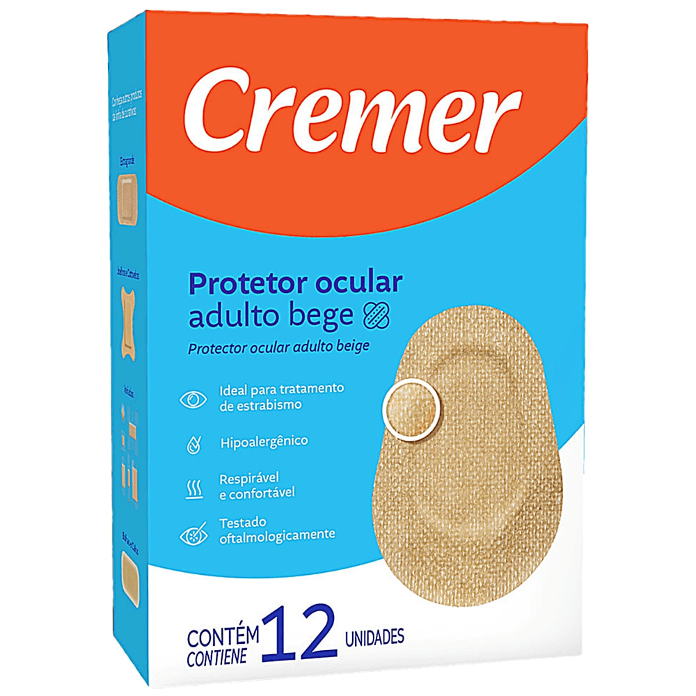 Protetor Ocular Adulto Cremer Bege 12 Unidades