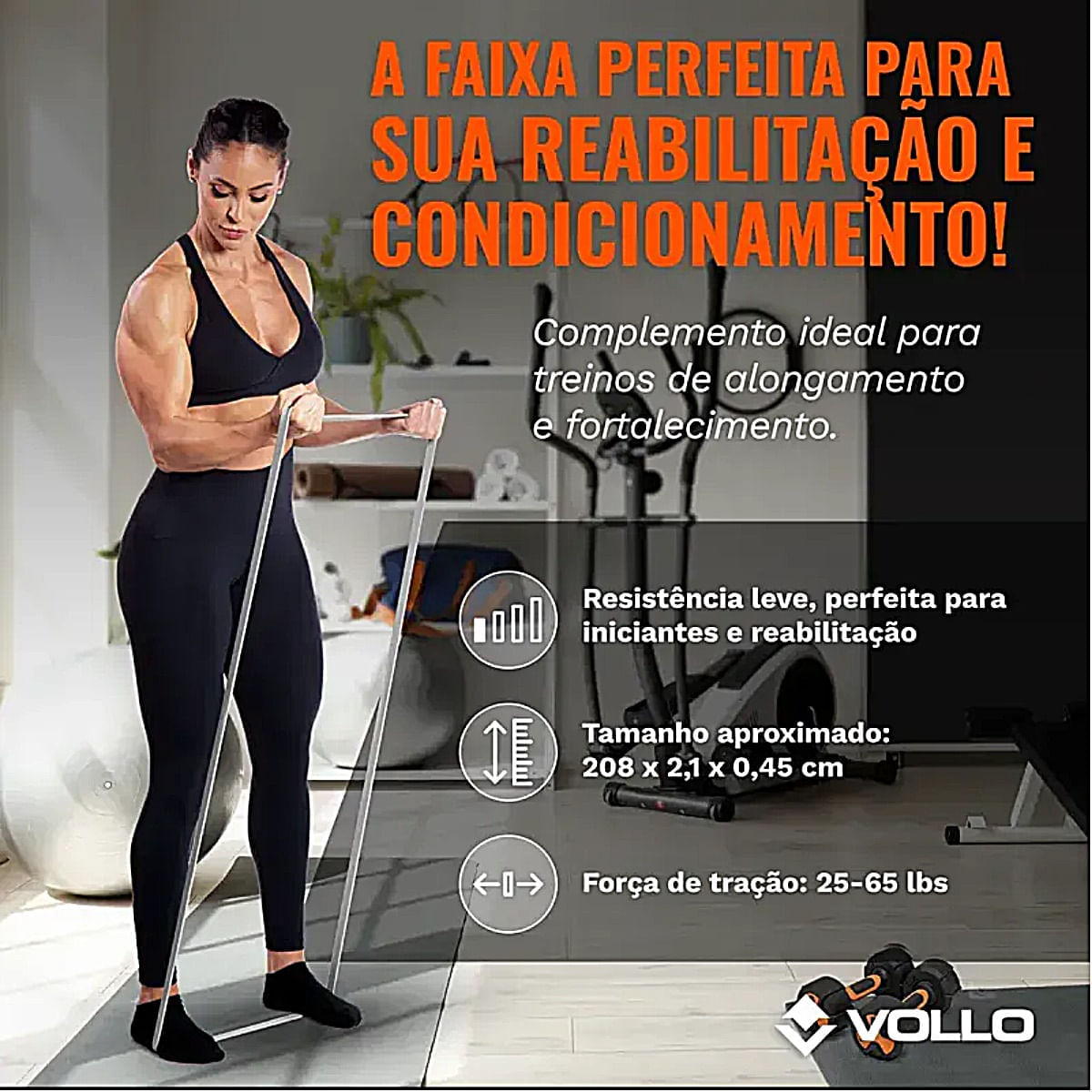 Super Band Extensor Elástico Nível Leve 21mm Vollo Unidade