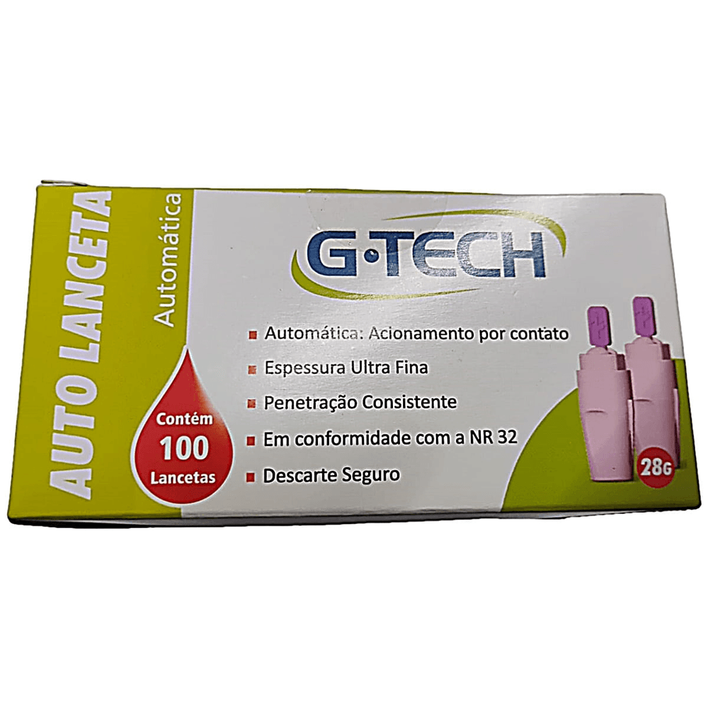 Auto Lanceta Automática G-tech 28g 100 Unidades