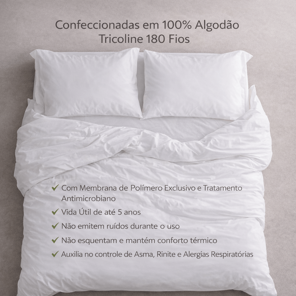 Capa Antiácaro Super Soft Para Edredom e Cobertor Alergoshop Solteiro Padrão