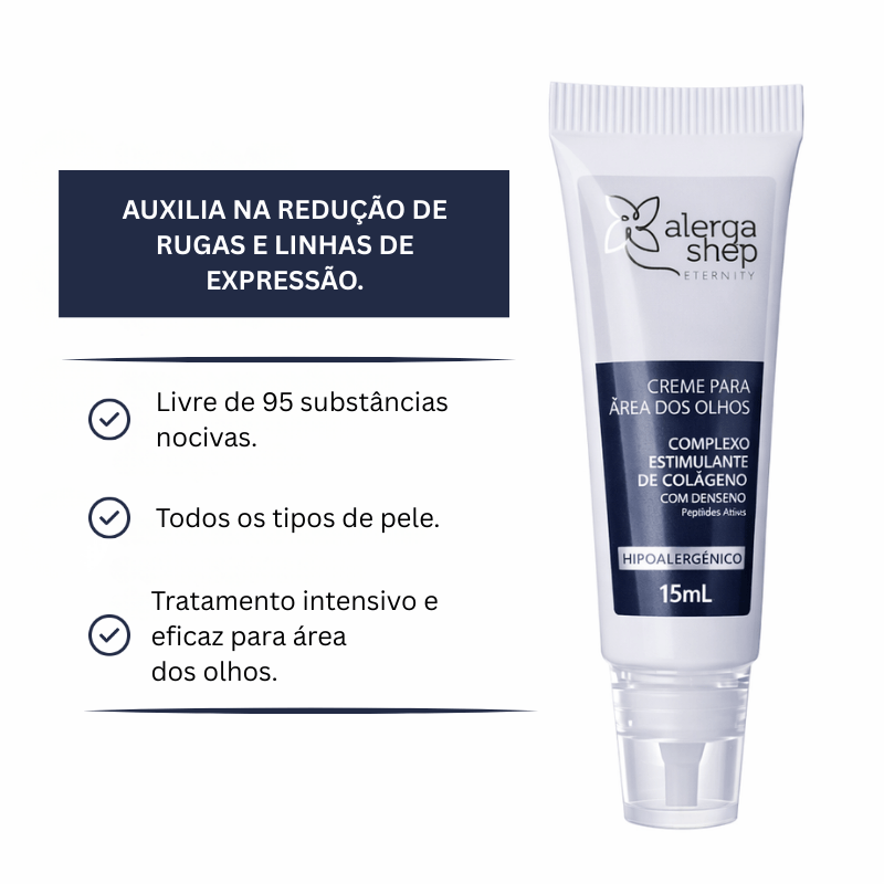 Kit Eternity Alergoshop Creme Nutritivo Facial Noturno 50g + Creme para Área dos Olhos 15ml