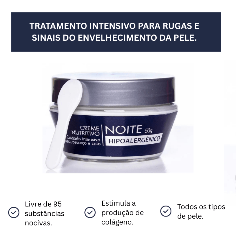 Kit Eternity Alergoshop Creme Nutritivo Facial Noturno 50g + Creme para Área dos Olhos 15ml