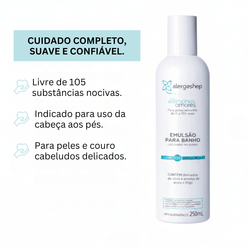 Kit Nossos Amores Alergoshop Emulsão para Banho 250ml + Condicionador 200ml