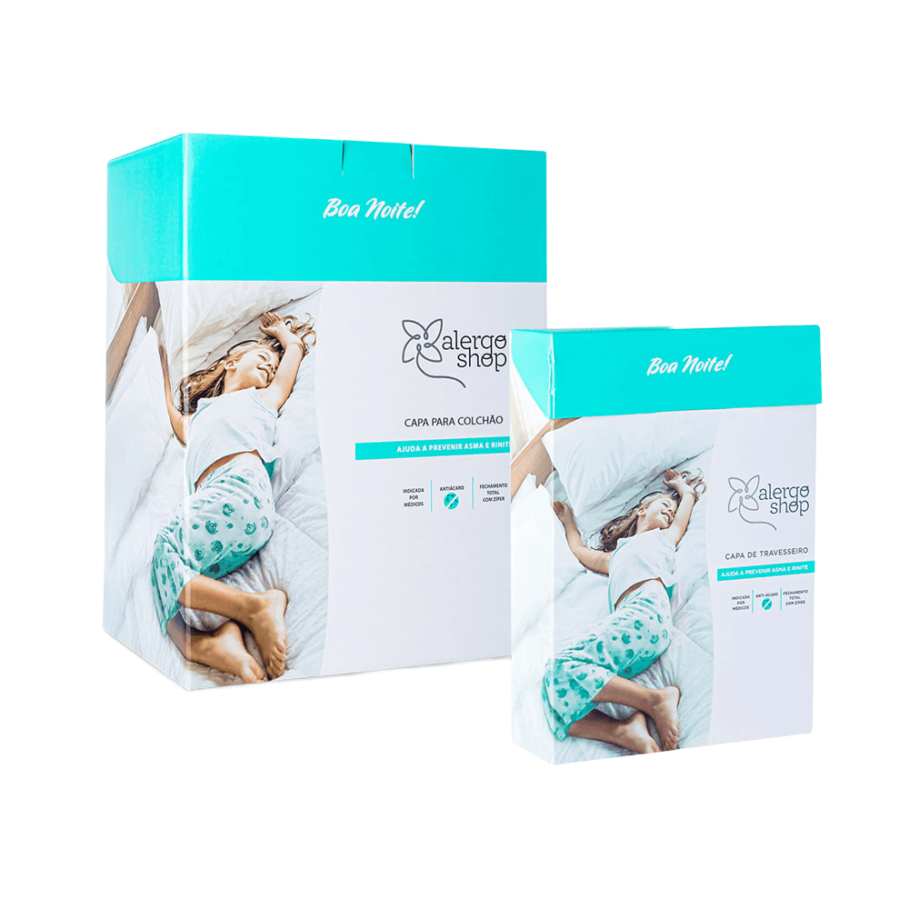 Kit Capa Antiácaro De Pvc Para Berço + Capa Para Travesseiro Alergoshop Berço Americano