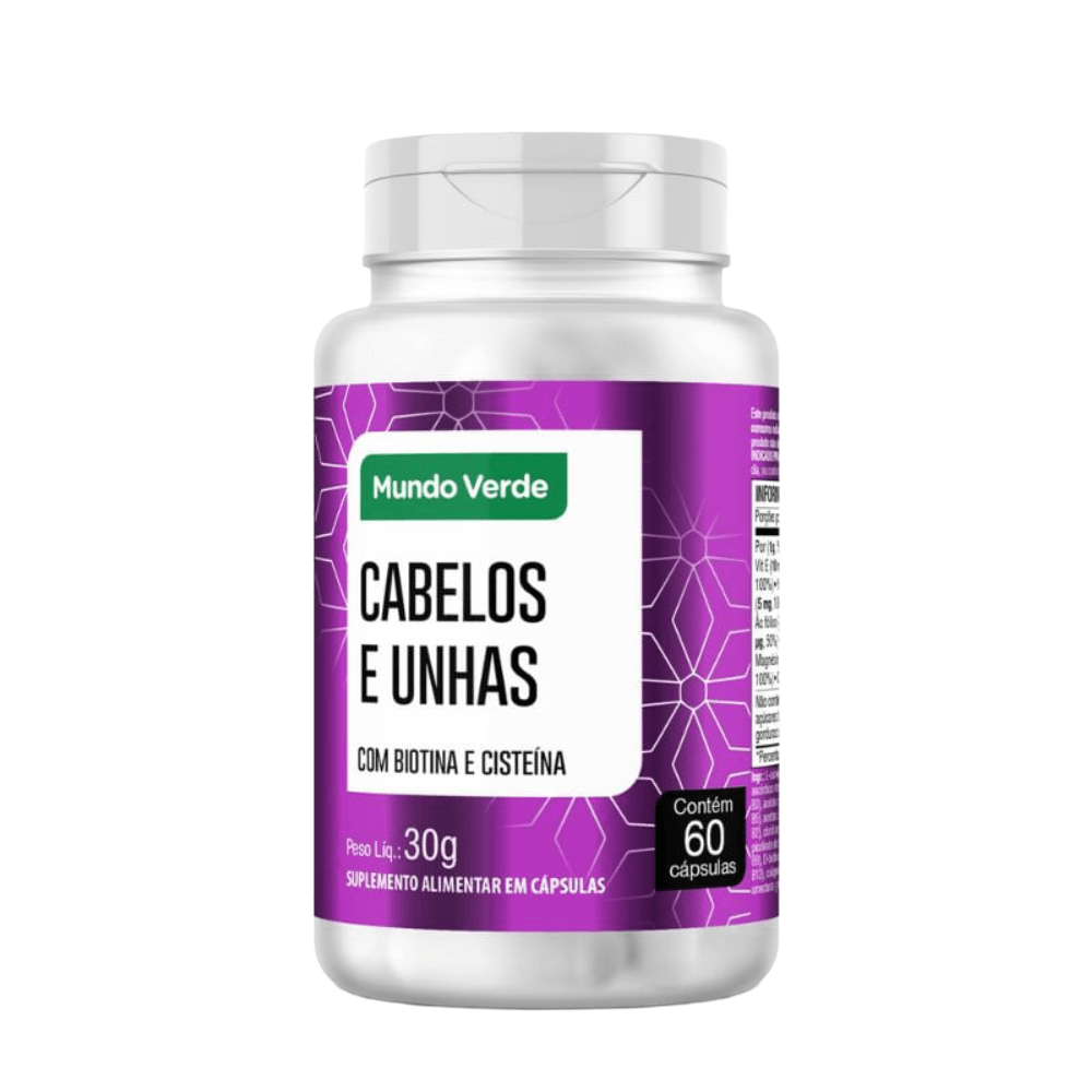 Cabelos e Unhas Mundo Verde 60 Cápsulas