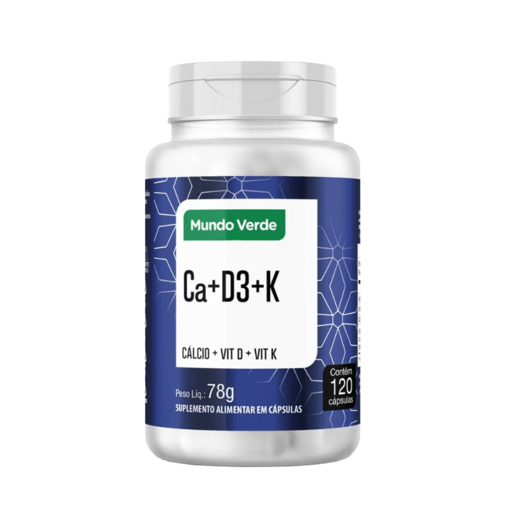 Cálcio + Vitamina D3 + Vitamina K Mundo Verde 120 Cápsulas