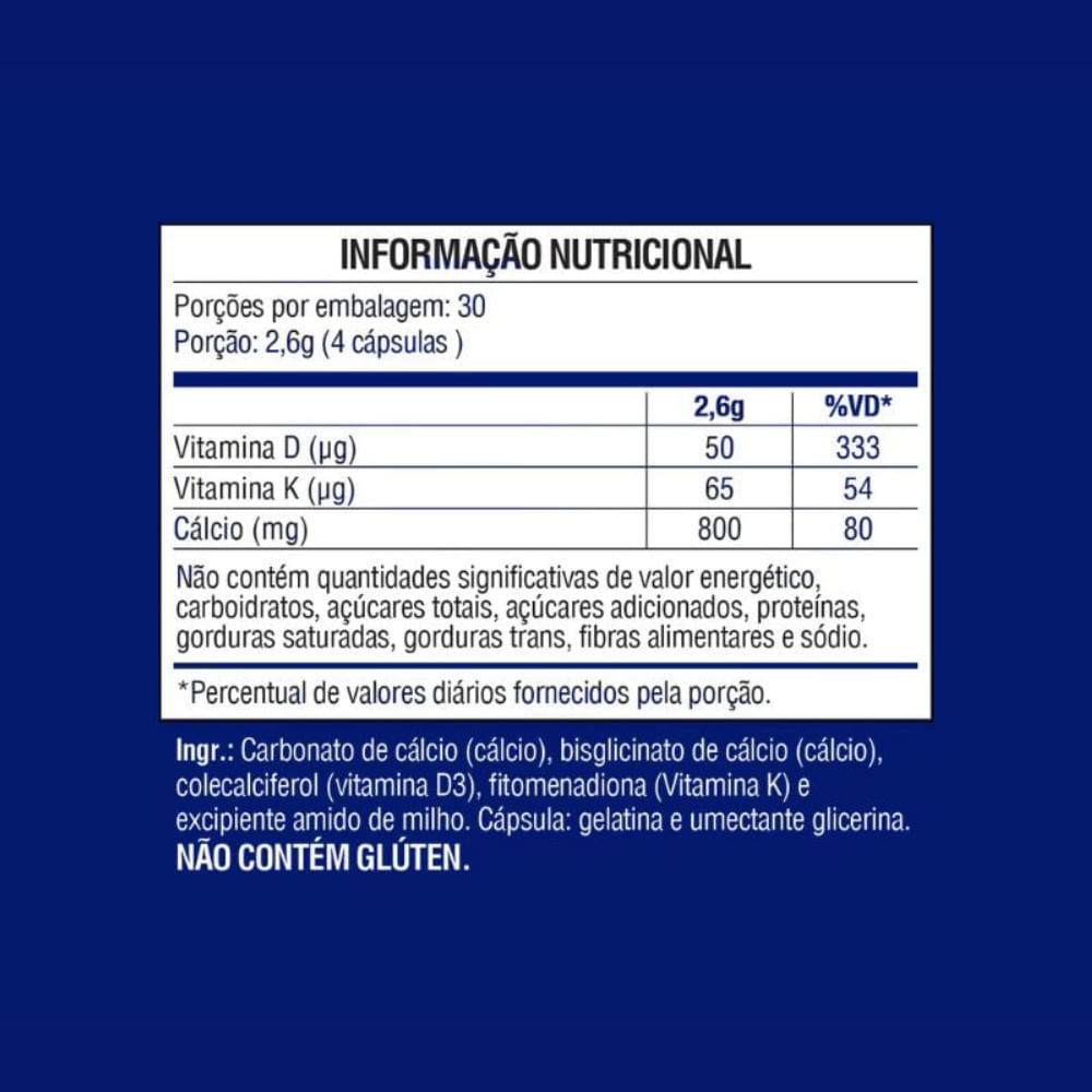 Cálcio + Vitamina D3 + Vitamina K Mundo Verde 120 Cápsulas