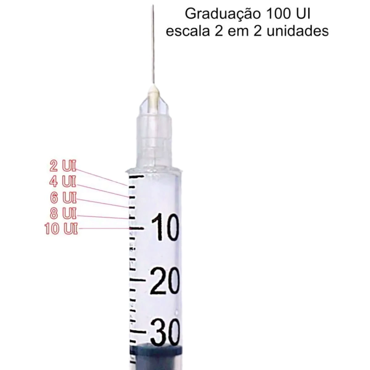 Seringa Insulina 1ml 8x0,30mm 30G Uniqmed Unidade