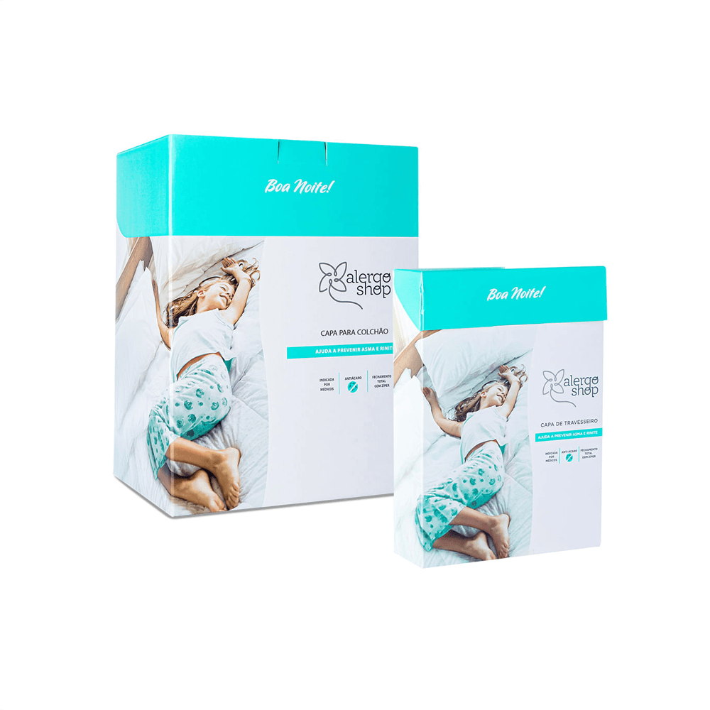 Kit Super Soft Capa Antiácaro para Berço + Capa Antiácaro para Travesseiro de Bebê Alergoshop Berço Americano