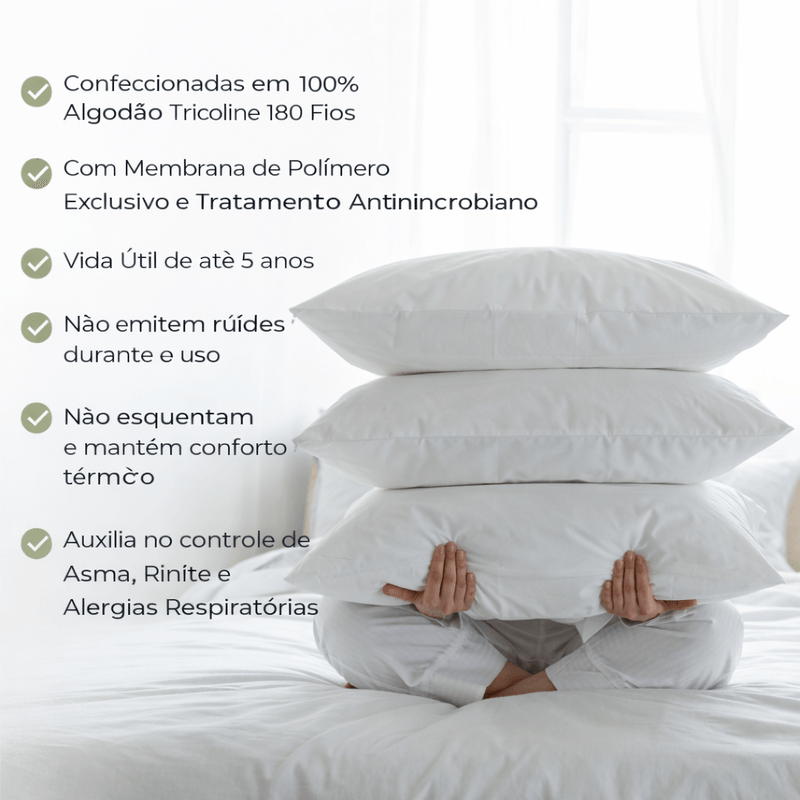 Kit Super Soft Capa Antiácaro para Berço + Capa Antiácaro para Travesseiro de Bebê Alergoshop Berço Americano