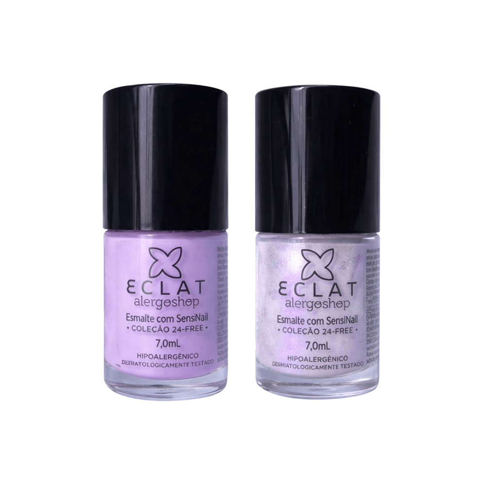 Kit Esmaltes Hipoalergênicos Eclat Cruelty 24 Free Alergoshop Cor Aurora E Celeste