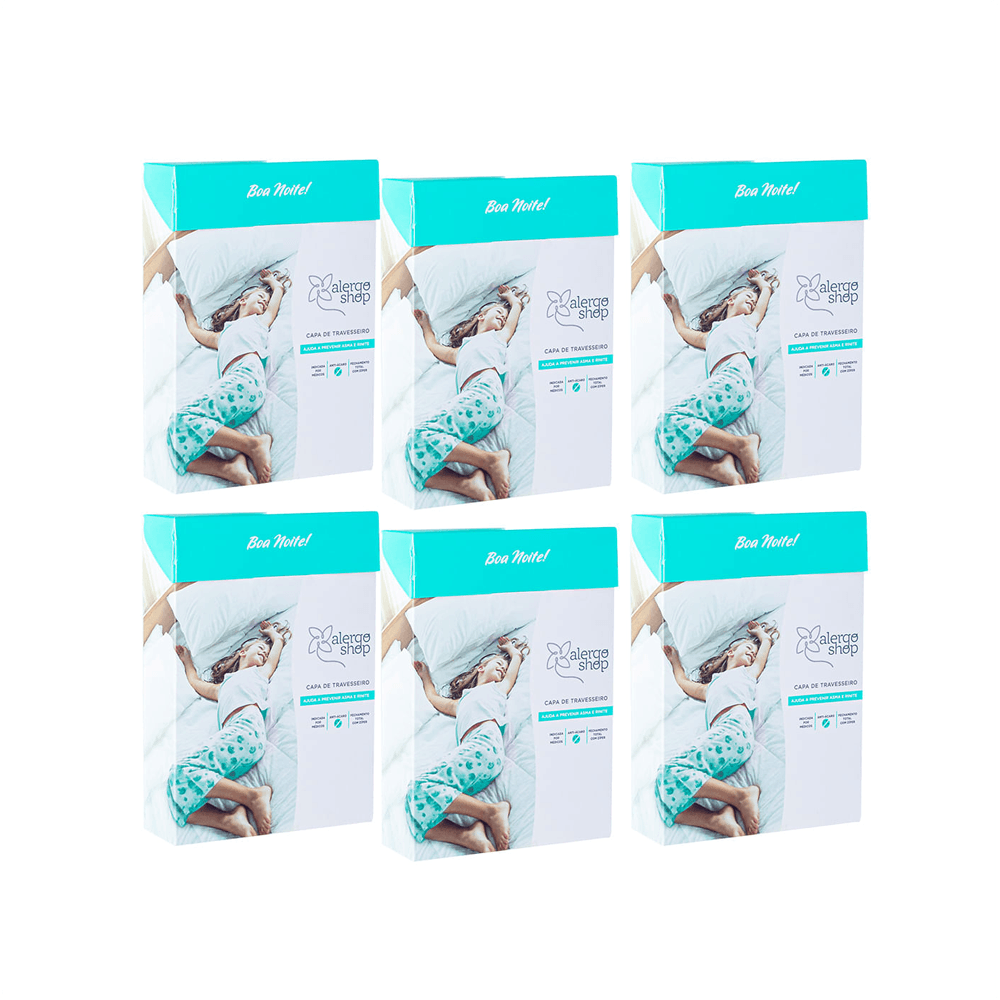 Kit PVC Capa Antiácaro para Travesseiro Padrão Alergoshop 6 Unidades