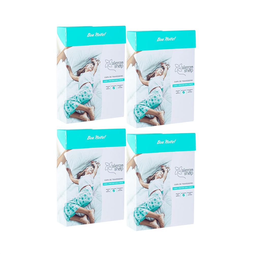 Kit PVC Capa Antiácaro para Travesseiro Padrão Alergoshop 4 Unidades