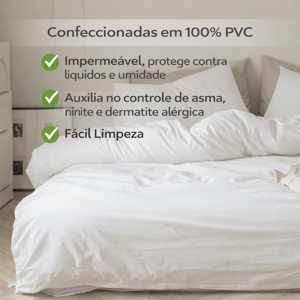 Capa De PVC Para Camas de Casal Alergoshop Casal Padrão