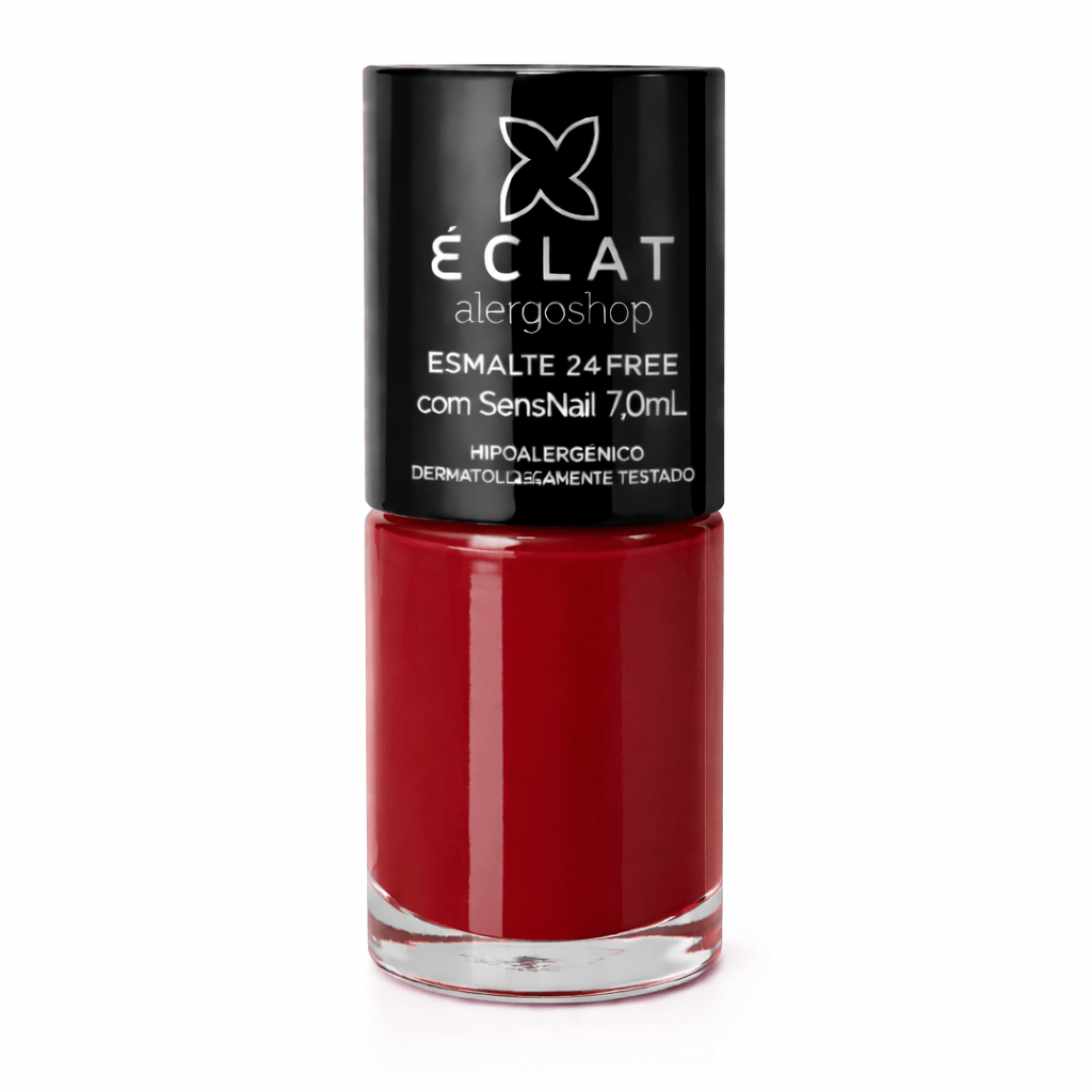 Kit Esmaltes Hipolaergênico Eclat 24Free Alergoshop Tons Vermelhos