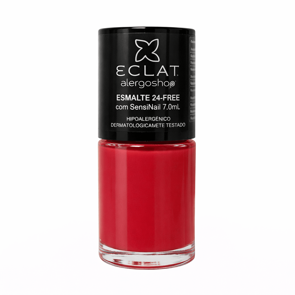 Kit Esmaltes Hipolaergênico Eclat 24Free Alergoshop Tons Vermelhos