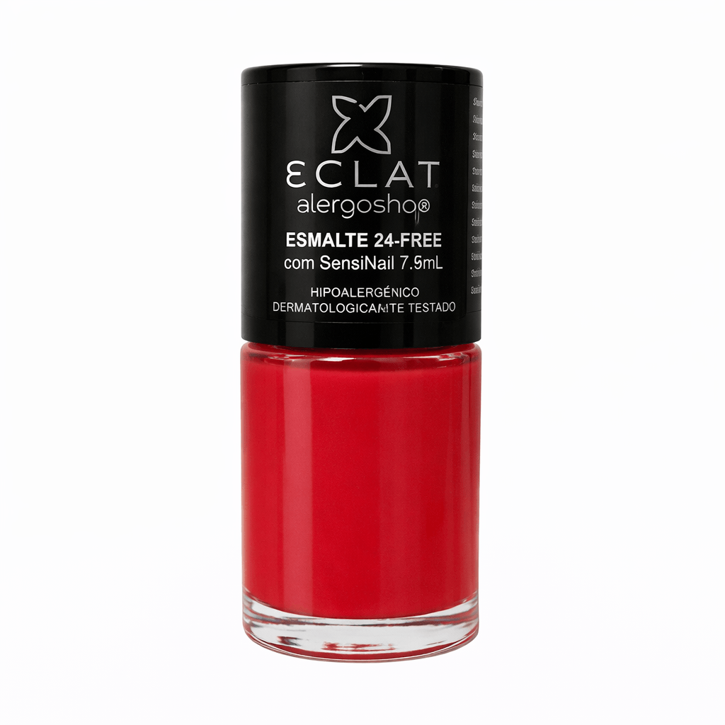 Kit Esmaltes Hipolaergênico Eclat 24Free Alergoshop Tons Vermelhos