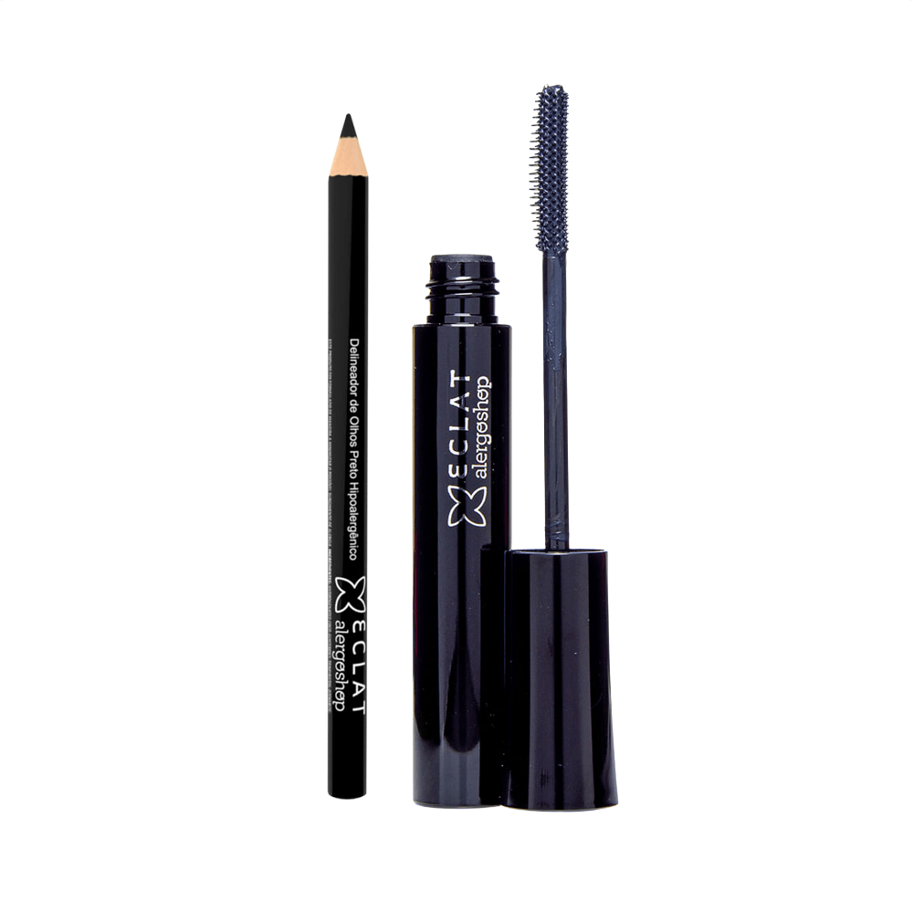 Kit Eclat Alergoshop Lápis para Olhos + Máscara de Cílios