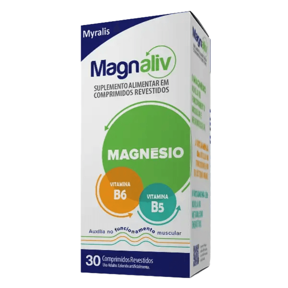 Magnésio Magnaliv 130mg 2.5mg 1mg 30 Comprimidos