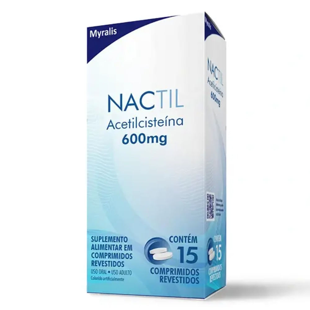 Nactil Acetilcisteína 600mg 15 Comprimidos