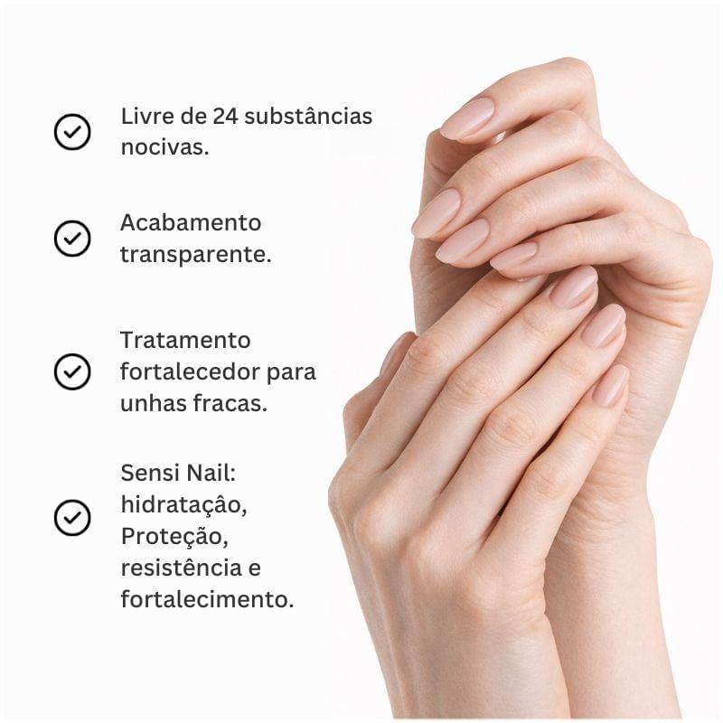 Base Hipoalergênica para Unhas Fracas 24 Free Eclat Alergoshop 7ml