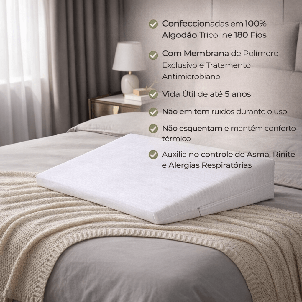 Capa Antiácaro Super Soft Para Travesseiros Anti Refluxo Alergoshop Adulto