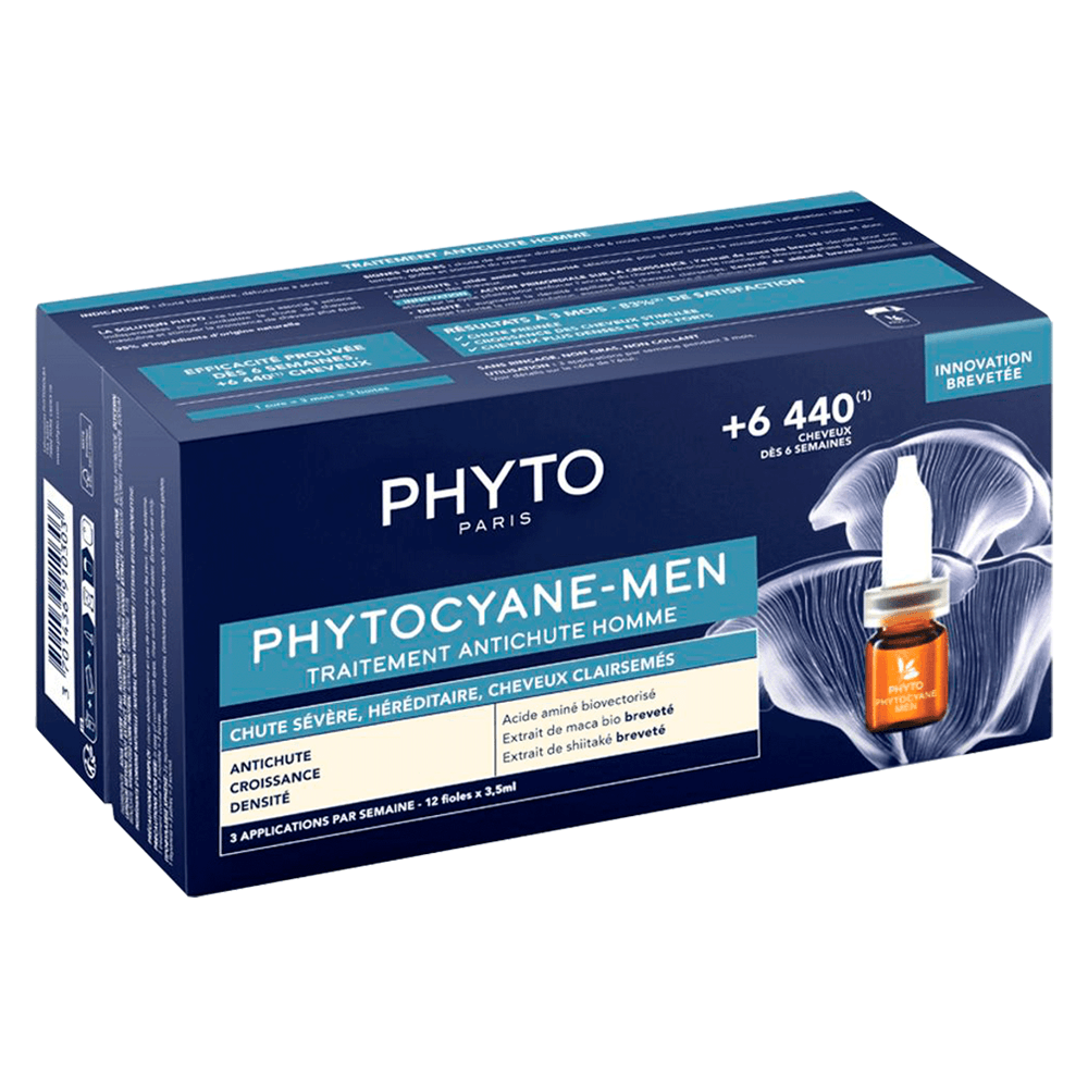 Tratamento Para Queda Capilar Progressiva Phyto Paris Phytocyane Men 12x3.5ml