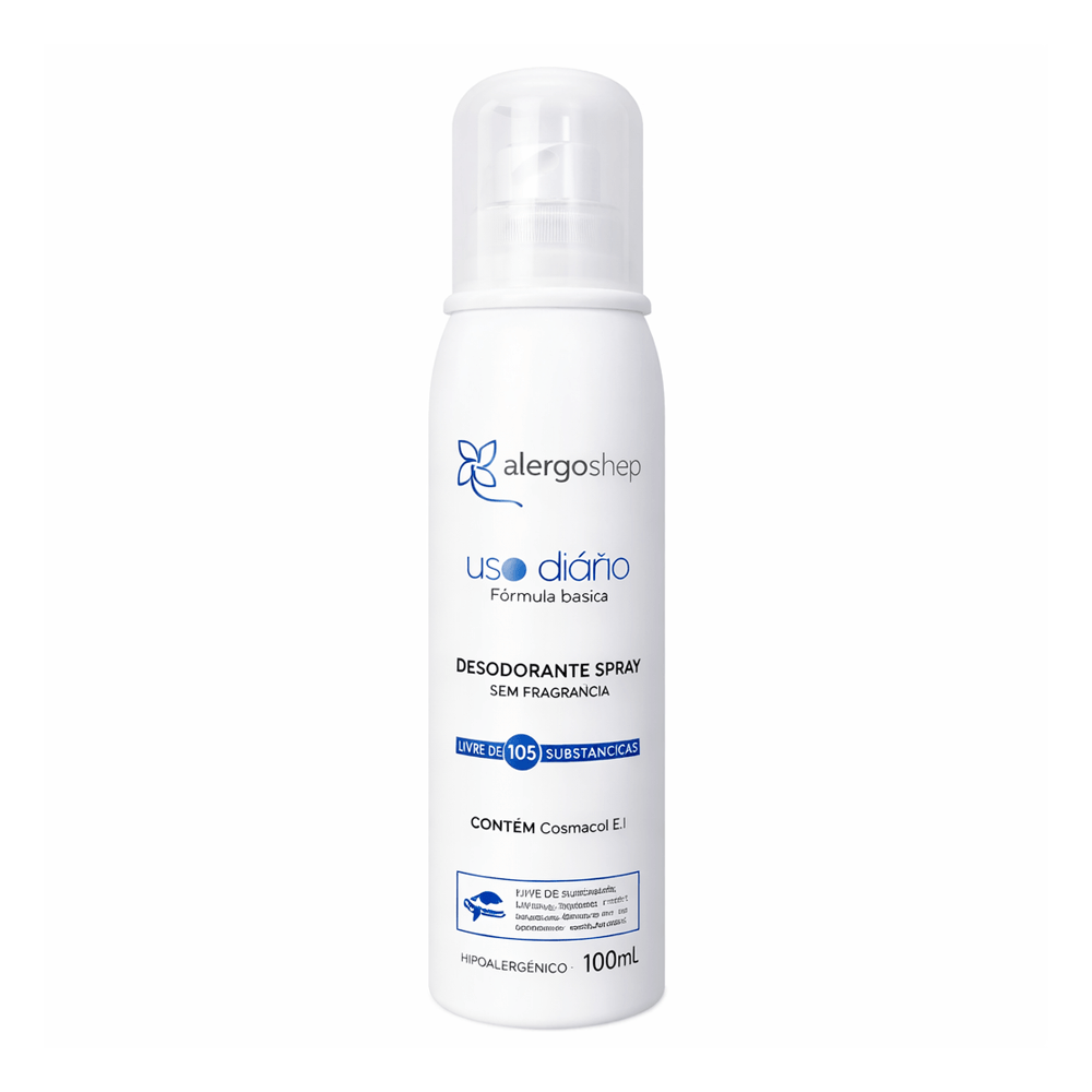 Desodorante Spray Sem Fragrância Hipoalergênico Uso Diário Alergoshop 100ml