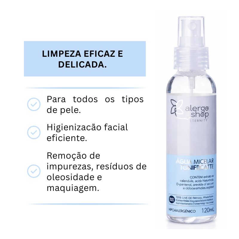 Água Micelar Tonificante Eternity Alergoshop 120ml