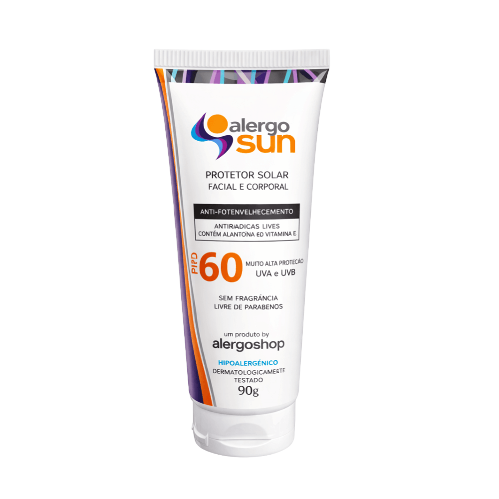 Protetor Solar Facial e Corporal FPS 60 Alergoshop 90ml